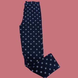 Pepco Full length Soft Cotton leggings Skinny Fit stretchy Navy Blue Square NWOT